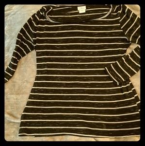 Black and White striped maternity top